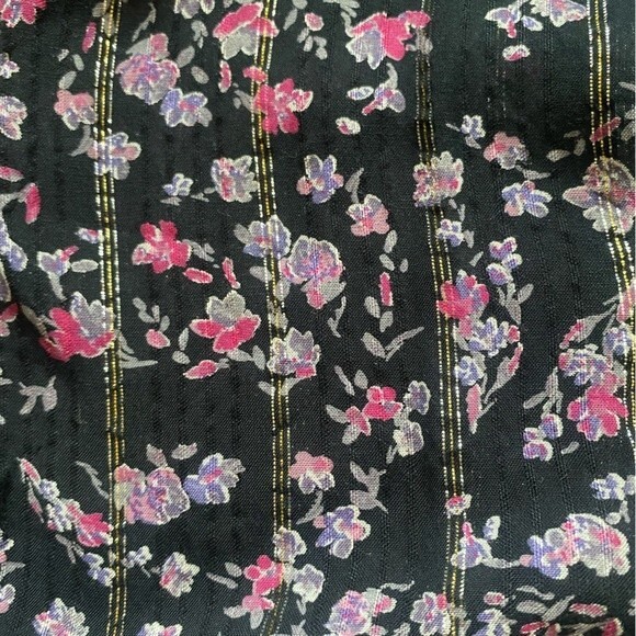 Lane Bryant Black and Pink Floral glittery Blouse - Picture 4 of 9